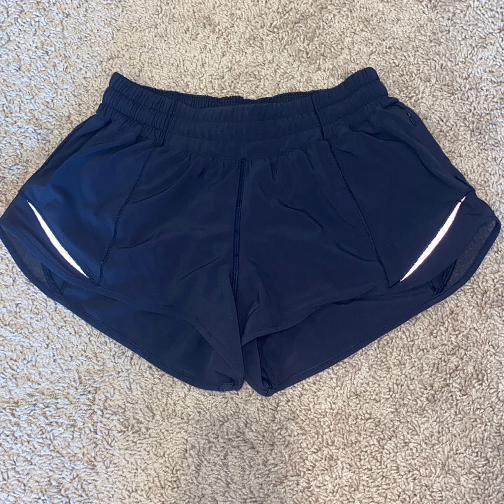 Lululemon navy blue running shorts with 2 inch seem, size 4 reg